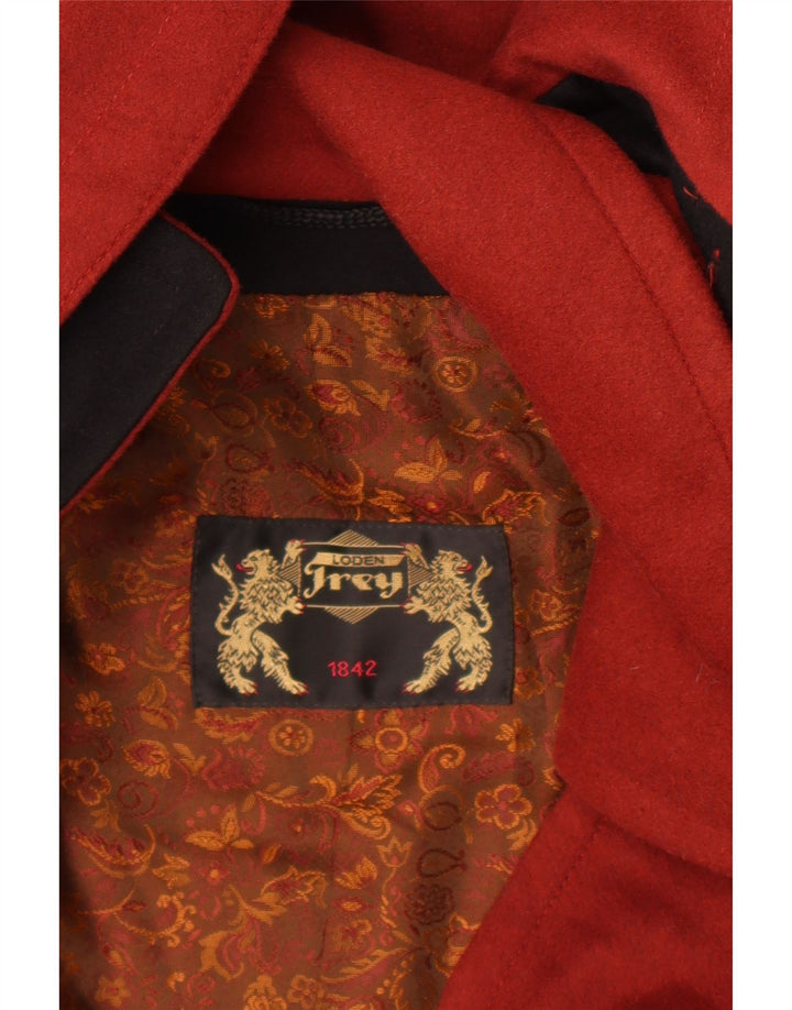 Loden Frey Womens Hooded Overcoat EU 40 Medium Red Wool