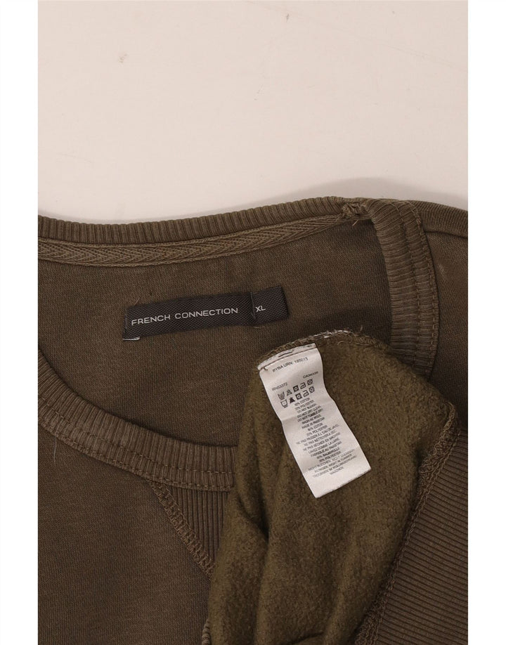 FRENCH CONNECTION Mens Sweatshirt Jumper XL Khaki Cotton