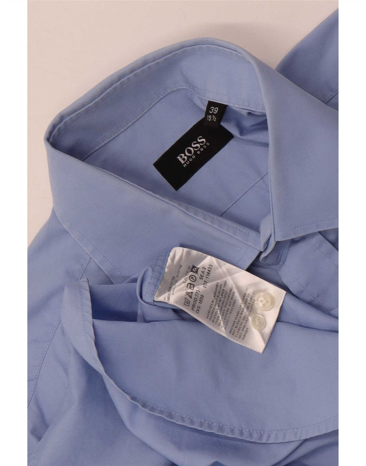 Hugo Boss Mens Shirt Size 39 15 1/2 Medium Blue Cotton