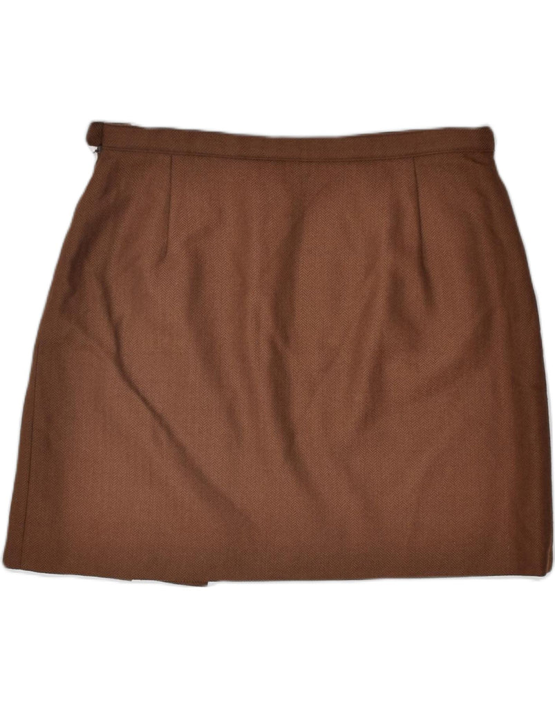 ALBA FORNARI Womens High Waist Mini Skirt IT 48 XL W32 Brown Wool | Vintage | Thrift | Second-Hand | Used Clothing | Messina Hembry 