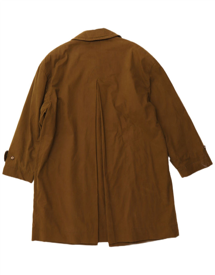 BYBLOS Mens Overcoat IT 50 Large Khaki Cotton