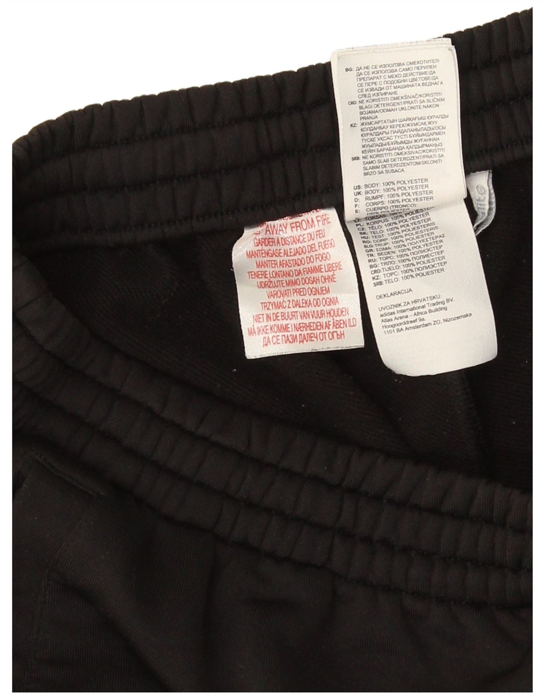 Adidas Boys Tracksuit Trousers 15-16 Years Black Polyester