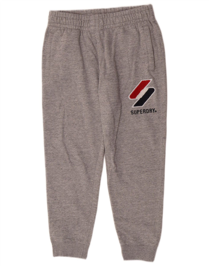 Superdry Mens Graphic Tracksuit Trousers Joggers Medium Grey Flecked