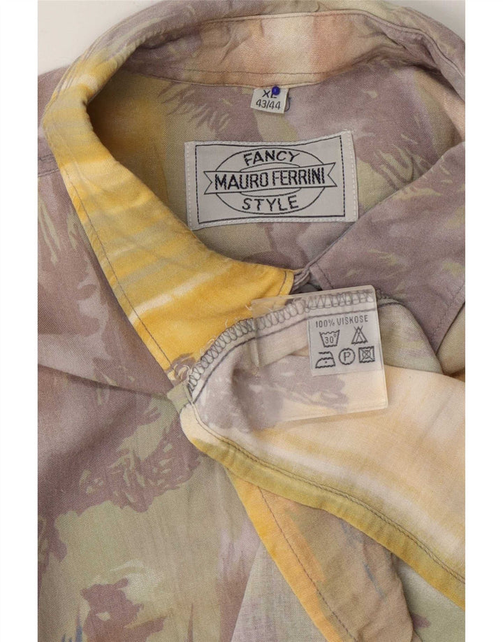 Mauro Ferrini Mens Abstract Pattern Shirt Size 43/44 XL Multicoloured