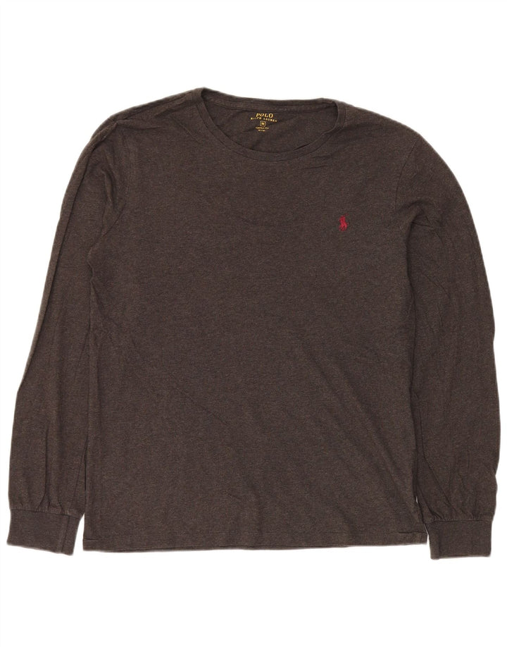 POLO RALPH LAUREN Mens Custom Fit Top Long Sleeve Medium Grey Cotton