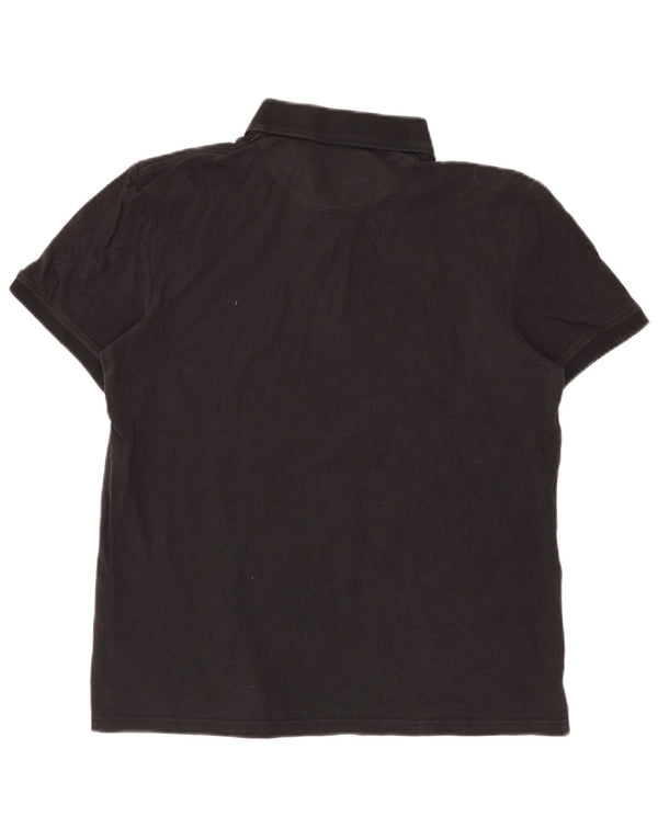Lyle & Scott Mens Polo Shirt Large Black Cotton