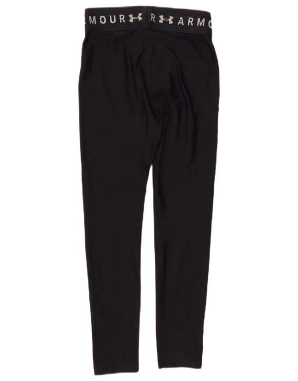 UNDER ARMOUR Womens Heat Gear Graphic Leggings UK 12 Medium  Black