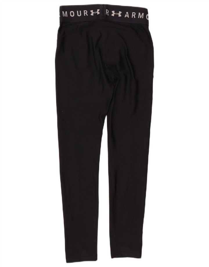 UNDER ARMOUR Womens Heat Gear Graphic Leggings UK 12 Medium  Black