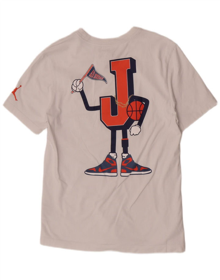 Jordan Mens Standard Fit Graphic T-Shirt Top Medium White Cotton