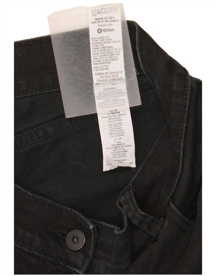 Marks & Spencer Womens Bootcut Jeans UK 14 Large W32 L30 Black Cotton