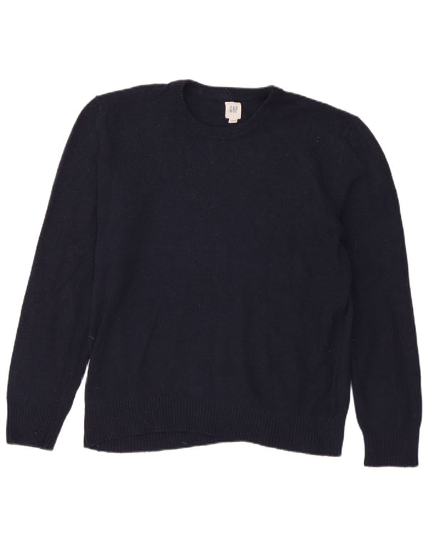 Gap Mens Crew Neck Jumper Sweater Large Navy Blue Merino Wool