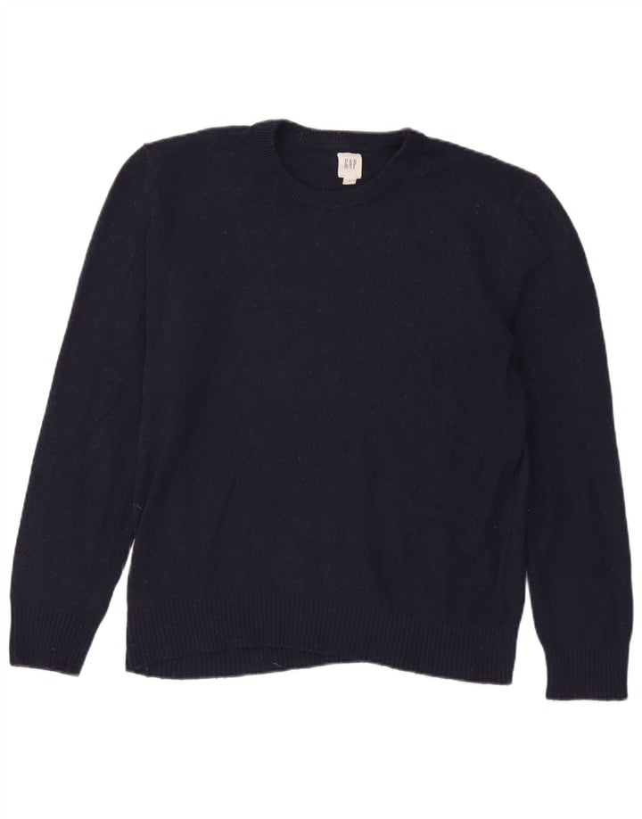 Gap Mens Crew Neck Jumper Sweater Large Navy Blue Merino Wool