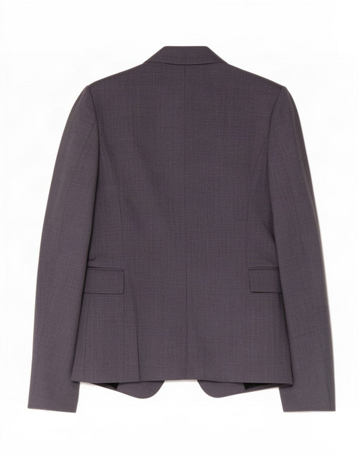 Zara Womens 1 Button Blazer Jacket UK 6 XS Navy Blue Acetate