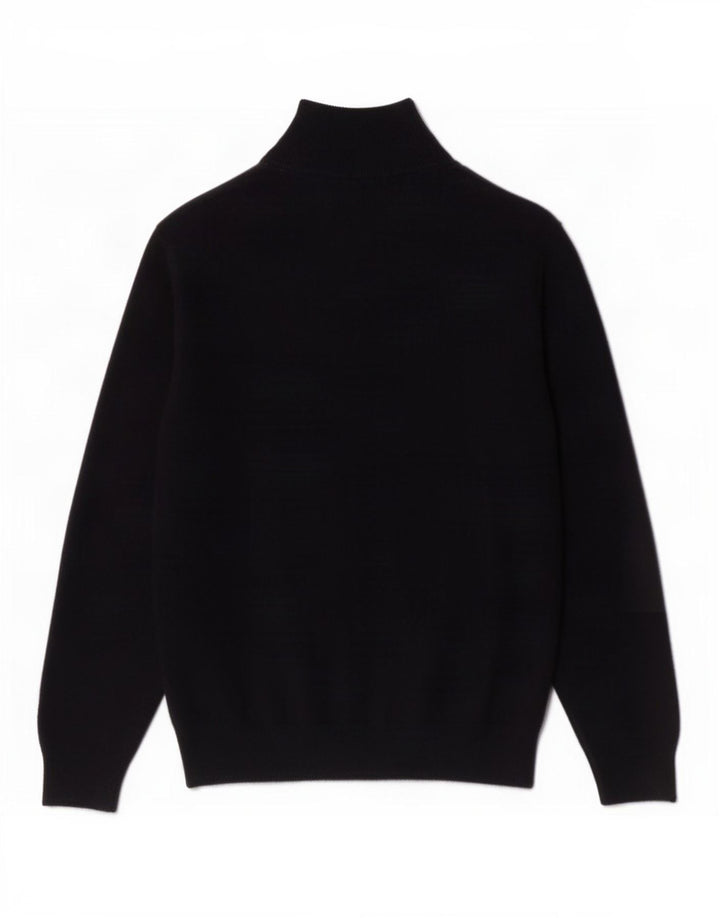 Gant Mens Zip Neck Jumper Sweater Medium Navy Blue Wool