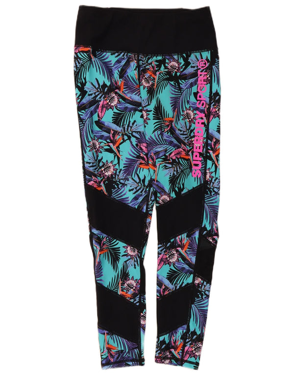 Superdry Womens Graphic Crop Leggings UK 12 Medium Multicoloured Floral