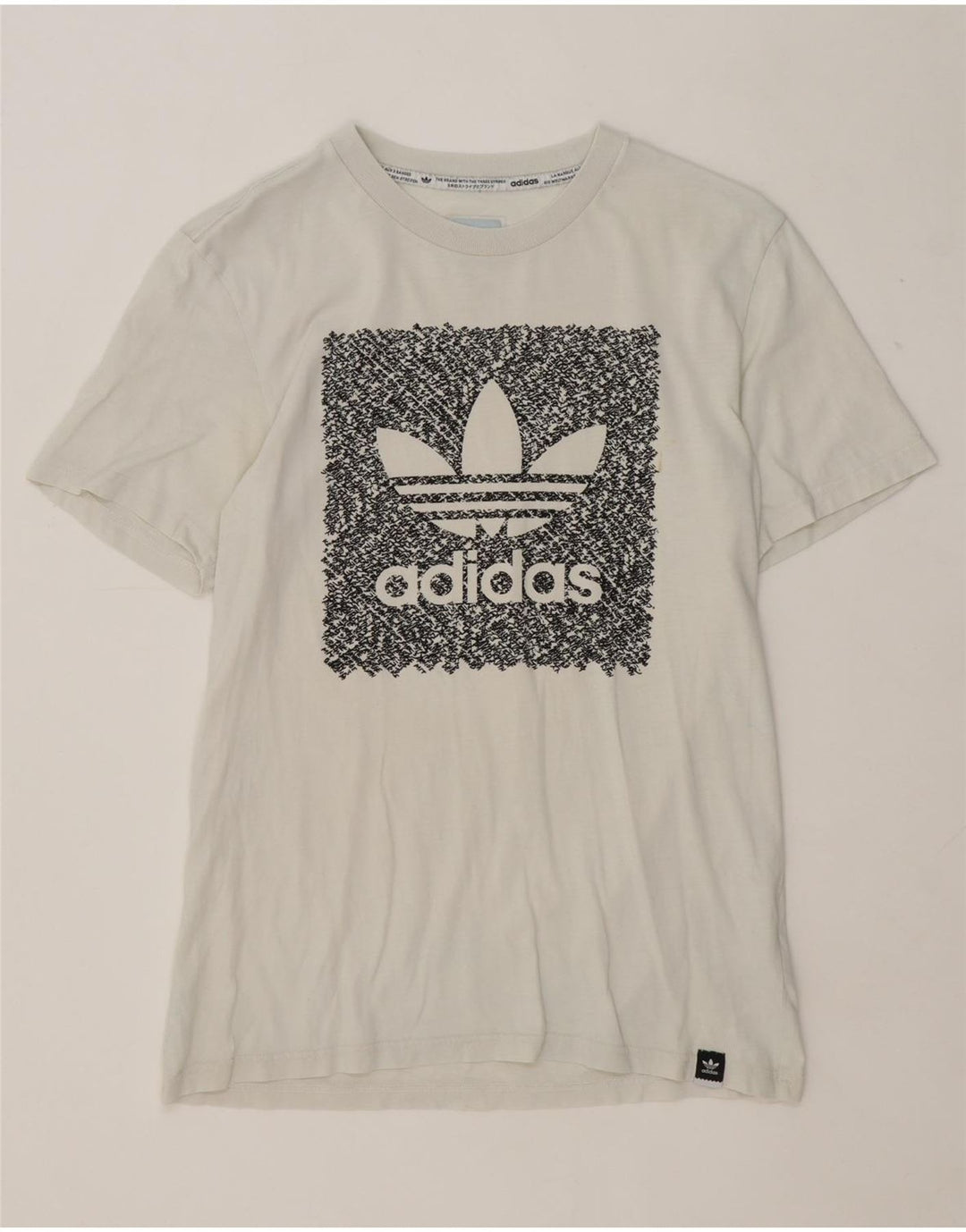 Adidas Mens Graphic T-Shirt Top Small White Cotton