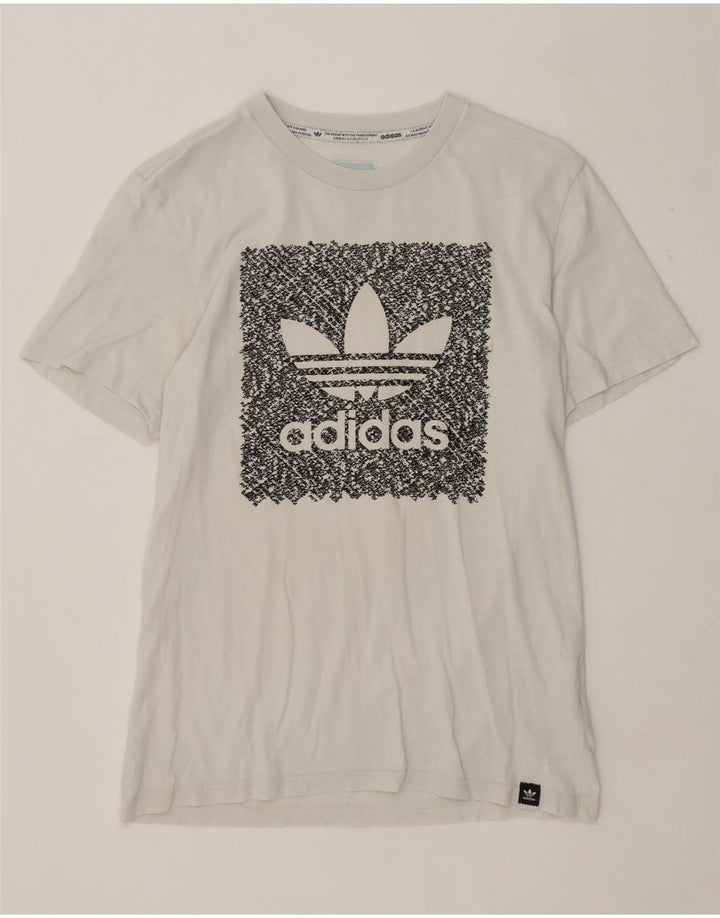 Adidas Mens Graphic T-Shirt Top Small White Cotton
