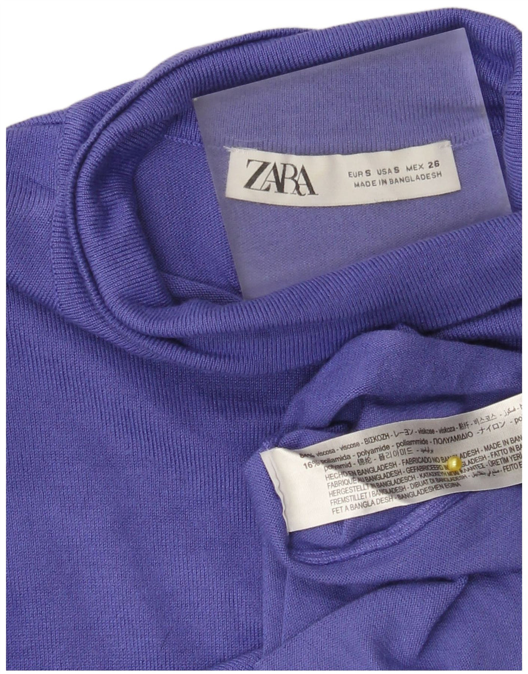 Zara Womens Top Long Sleeve UK 8 Small Purple Viscose