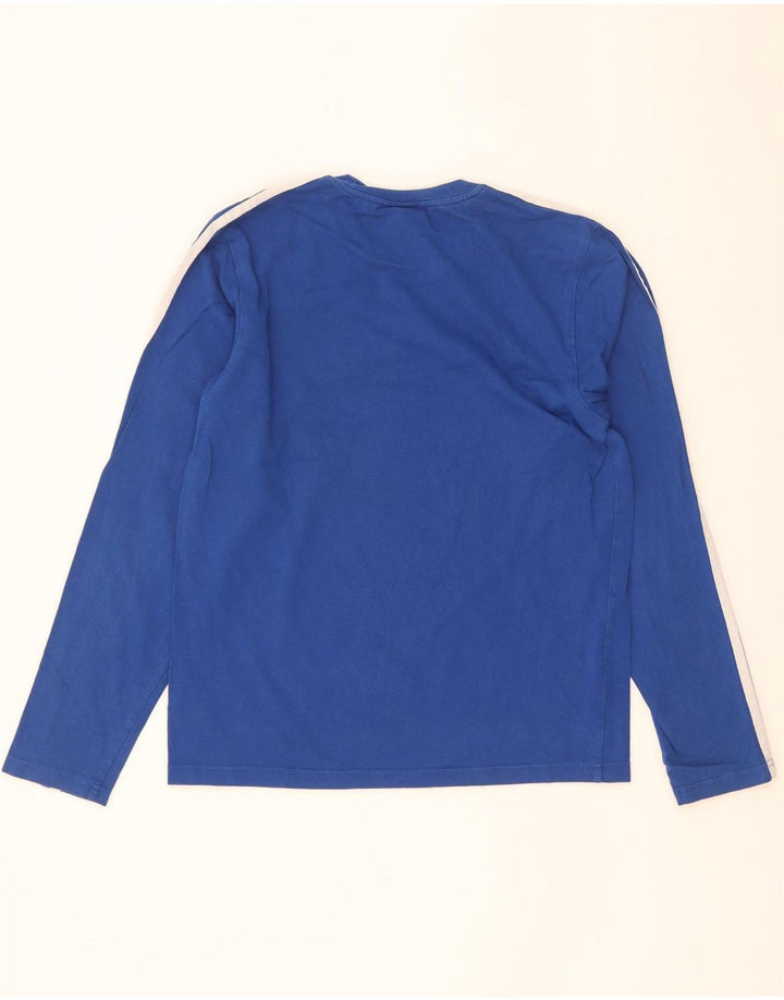 Adidas Mens Graphic Top Long Sleeve Small Blue Cotton