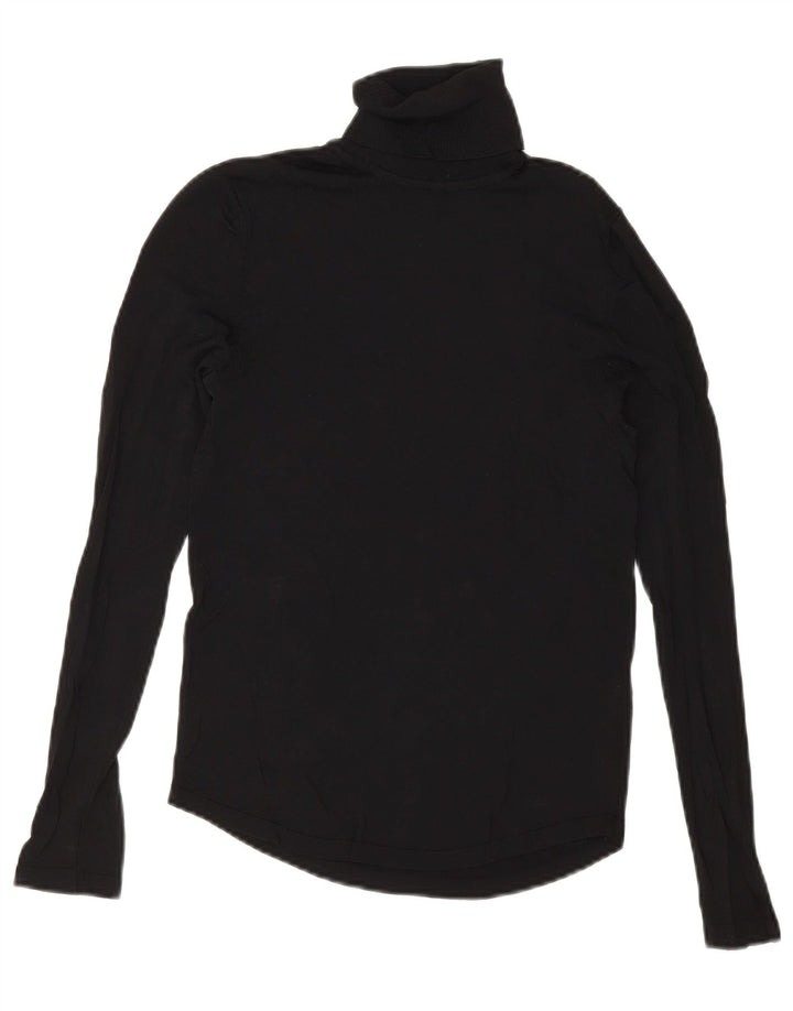 Zara Womens Roll Neck Jumper Sweater UK 10 Small Black Viscose