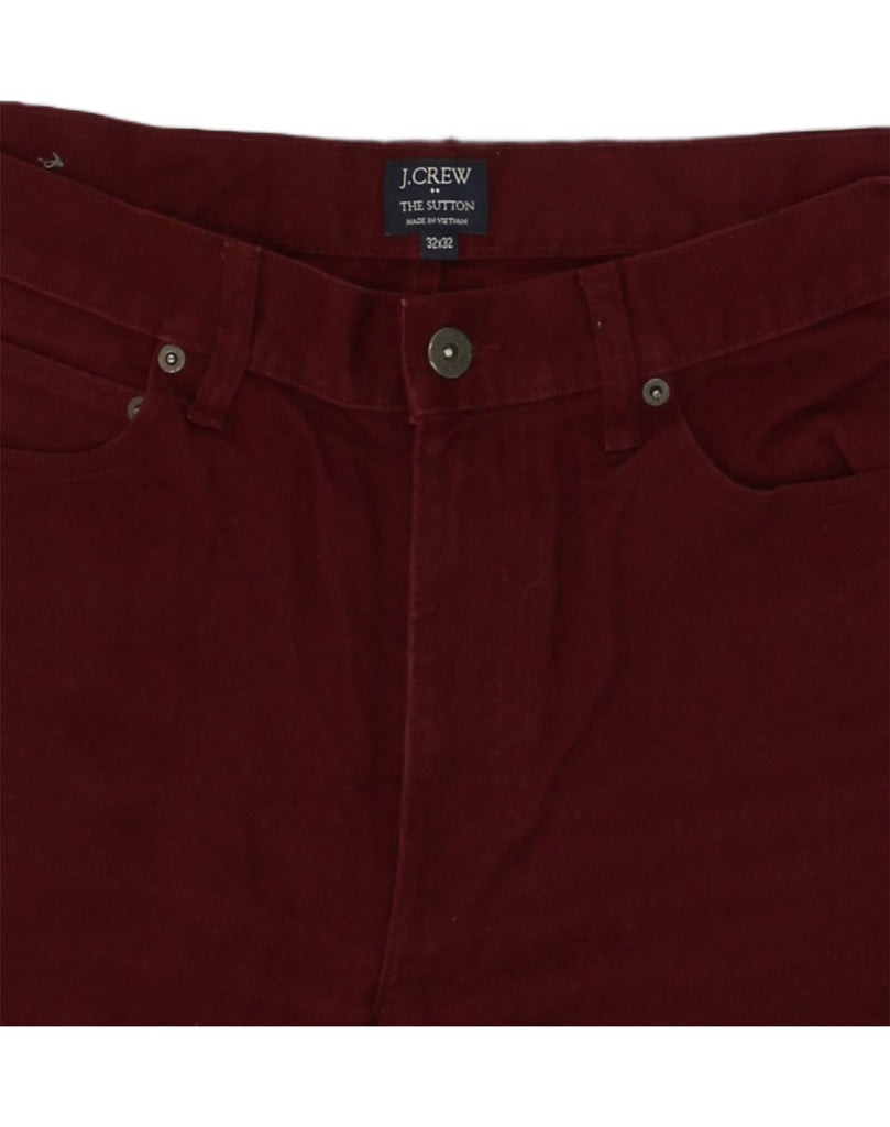 J. CREW Mens The Sutton Straight Casual Trousers W32 L32 Maroon Cotton | Vintage J. Crew | Thrift | Second-Hand J. Crew | Used Clothing | Messina Hembry 