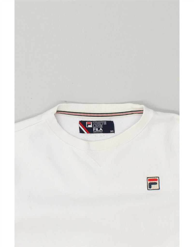 FILA Womens Sweatshirt Jumper UK 6 XS White | Vintage Fila | Thrift | Second-Hand Fila | Used Clothing | Messina Hembry 