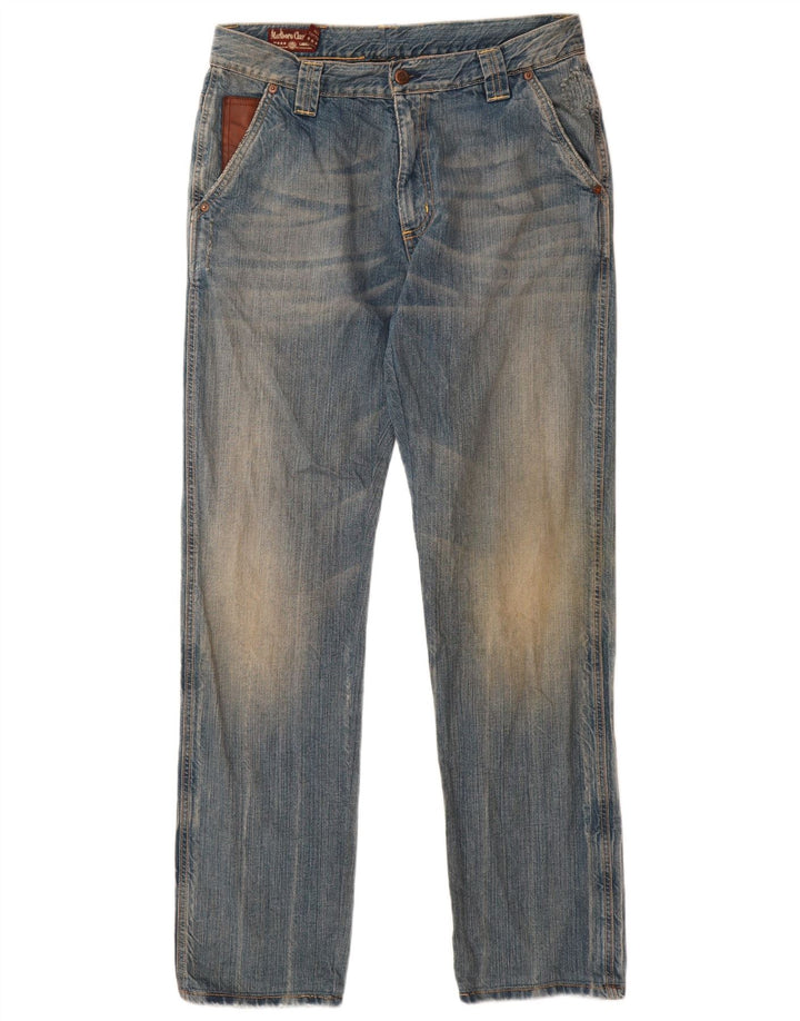 Marlboro Classics Mens Straight Jeans W34 L32 Blue Cotton