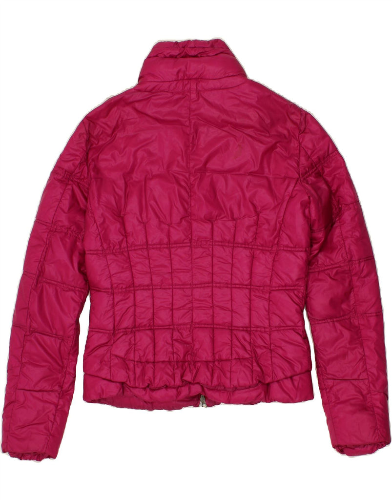 ARMANI JEANS Womens Crop Padded Jacket US 8 Medium Pink Polyamide Vintage Armani Jeans and Second-Hand Armani Jeans from Messina Hembry 