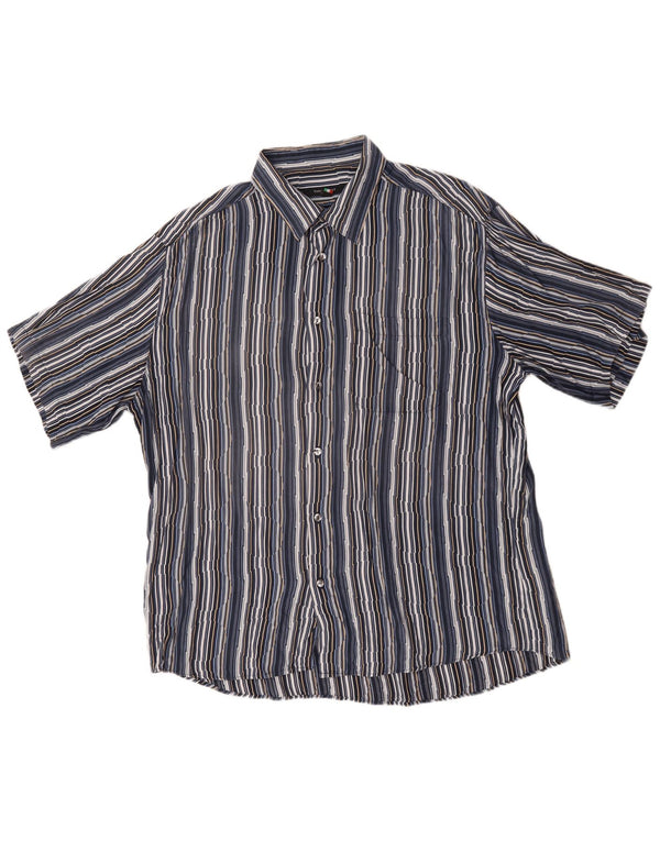 Tipo' S Mens Short Sleeve Shirt 2XL Navy Blue Pinstripe