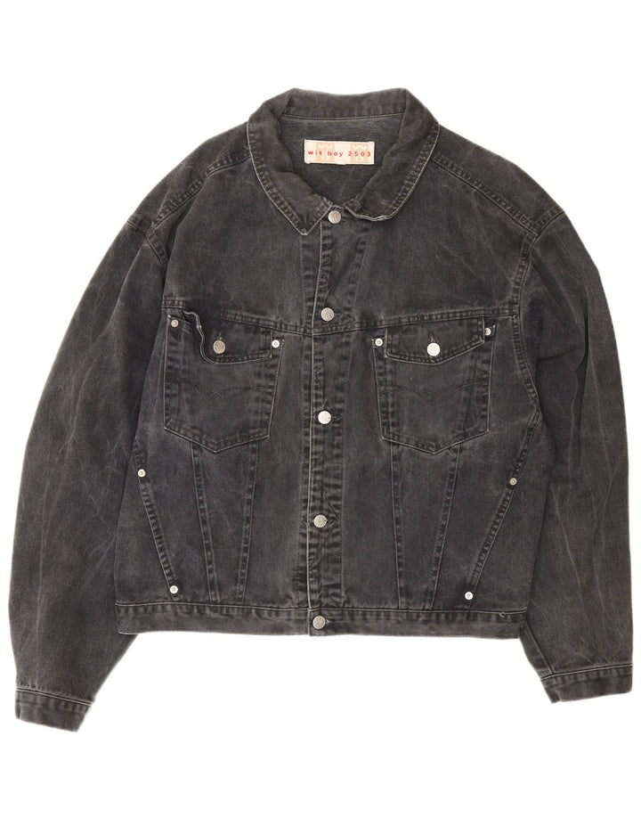 Wit Boy Mens Denim Jacket UK 44 2XL Grey