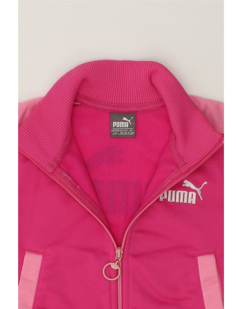 PUMA Baby Girls Graphic Bomber Jacket 9-12 Months Pink | Vintage Puma | Thrift | Second-Hand Puma | Used Clothing | Messina Hembry 