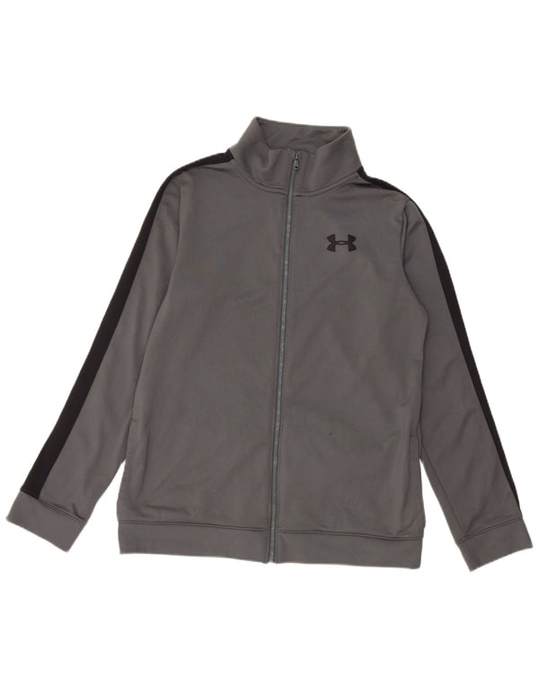 Under Armour Boys Tracksuit Top Jacket 13-14 Years XL Grey Colourblock