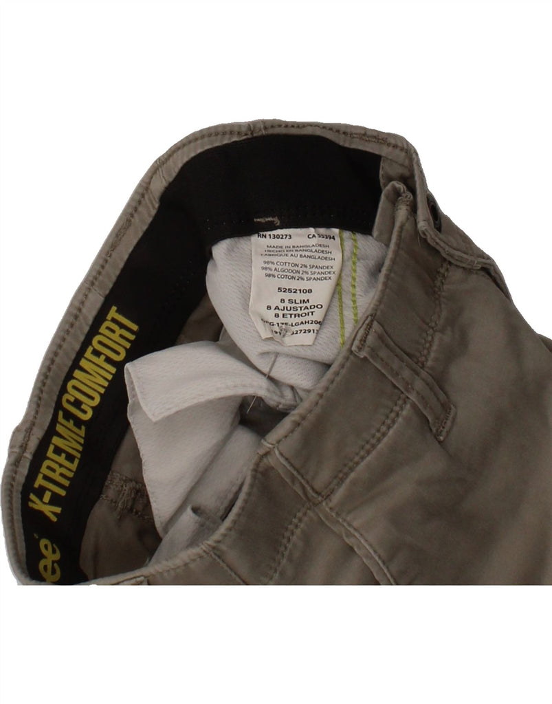 LEE Boys Extreme Comfort Slim Chino Trousers 7-8 Years W23 L20 Grey Cotton Vintage Lee and Second-Hand Lee from Messina Hembry 