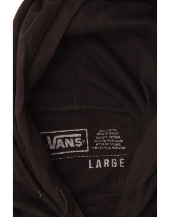 Vans Mens Graphic Hoodie Jumper Large Black Cotton