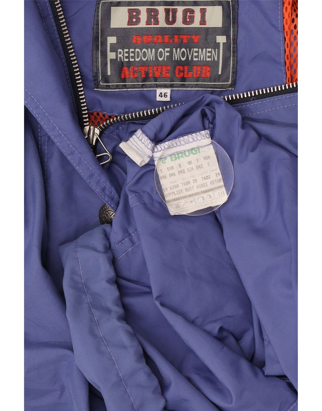 Brugi Womens Oversized Windbreaker Jacket IT 46 Large Blue