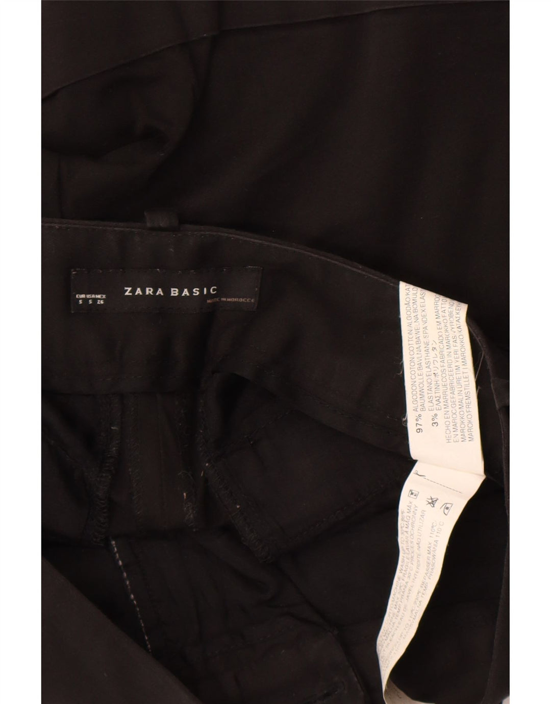 Zara Womens Chino Shorts Small W26  Black Cotton
