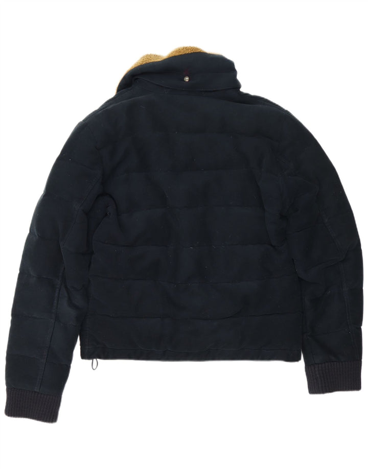 Aspesi Mens Padded Jacket UK 38 Medium Navy Blue Cotton