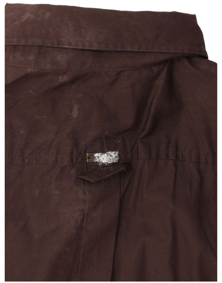 Just Cavalli Womens Shirt UK 14 Medium Brown Cotton