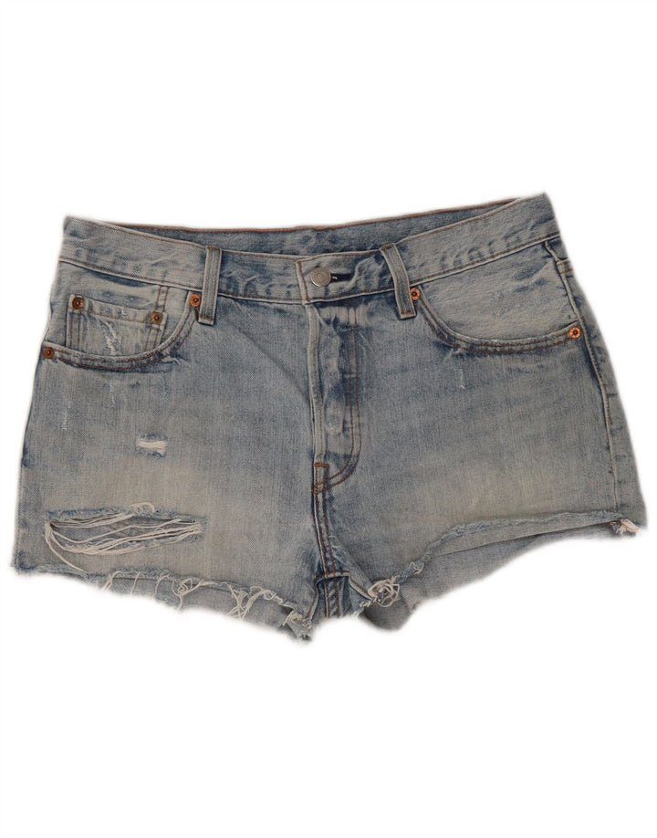 Levi's Womens 501 Distressed Denim Hot Pants W29 Medium Blue Cotton