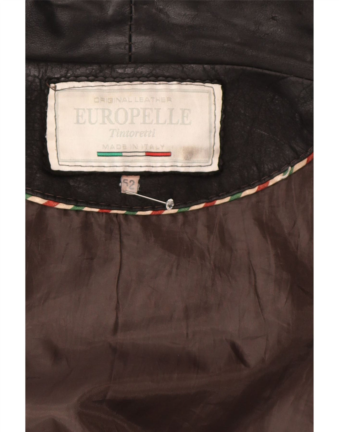 Vintage Mens Leather Jacket IT 52 XL Black