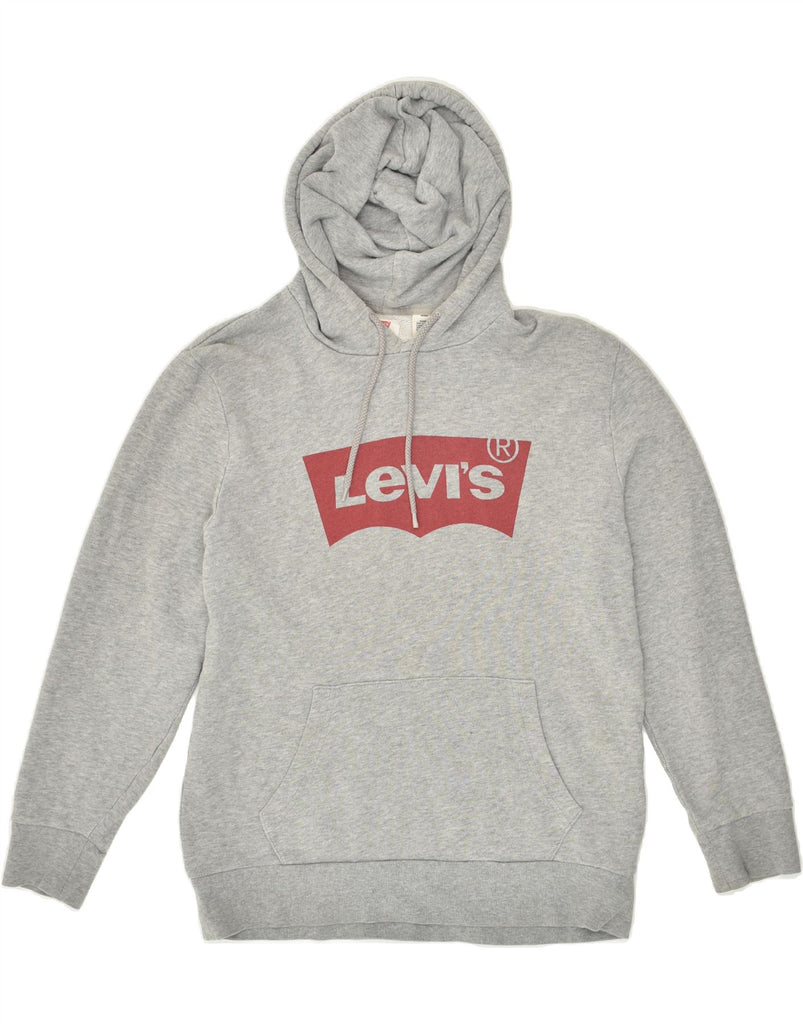 LEVI'S Mens Graphic Hoodie Jumper Medium Grey Cotton | Vintage Levi's | Thrift | Second-Hand Levi's | Used Clothing | Messina Hembry 