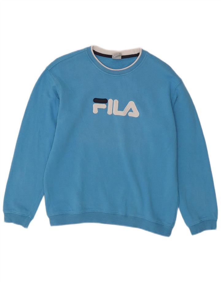 Fila Girls Graphic Sweatshirt Jumper 11-12 Years Medium Blue Cotton