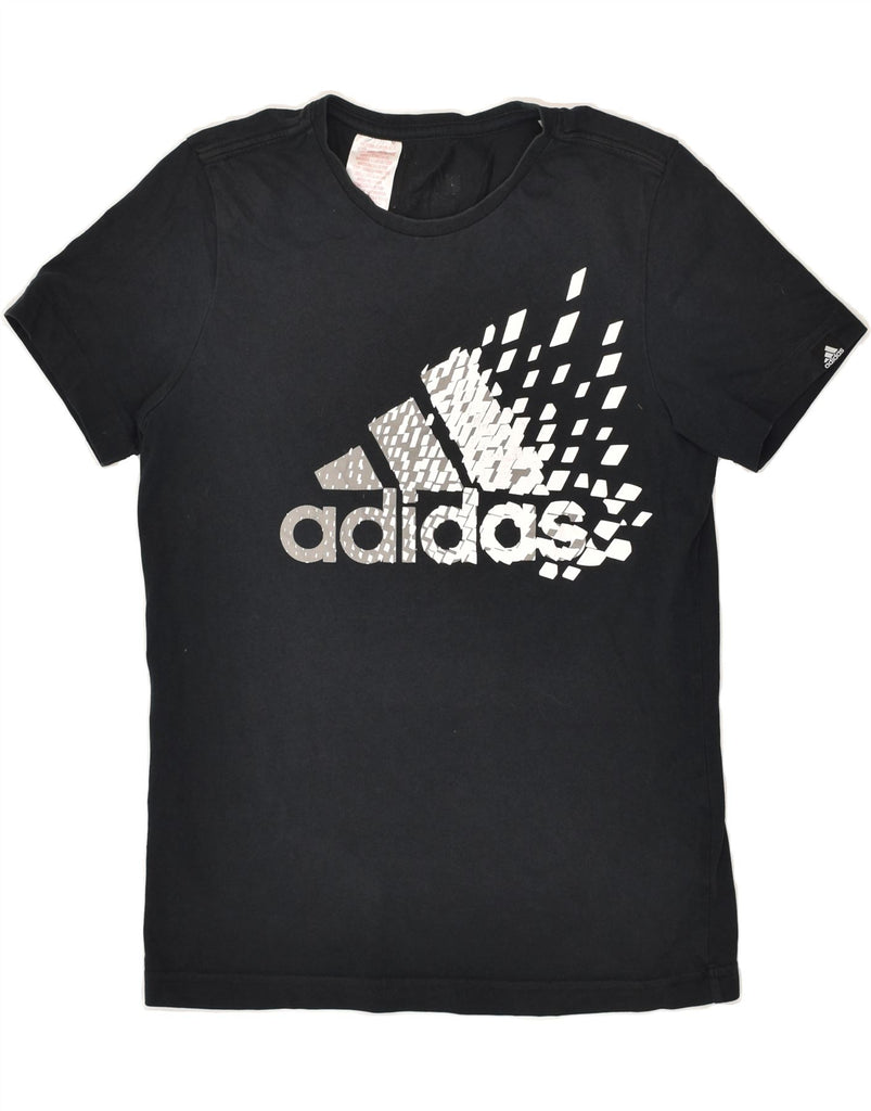 ADIDAS Boys Graphic T-Shirt Top 9-10 Years Black Cotton | Vintage Adidas | Thrift | Second-Hand Adidas | Used Clothing | Messina Hembry 