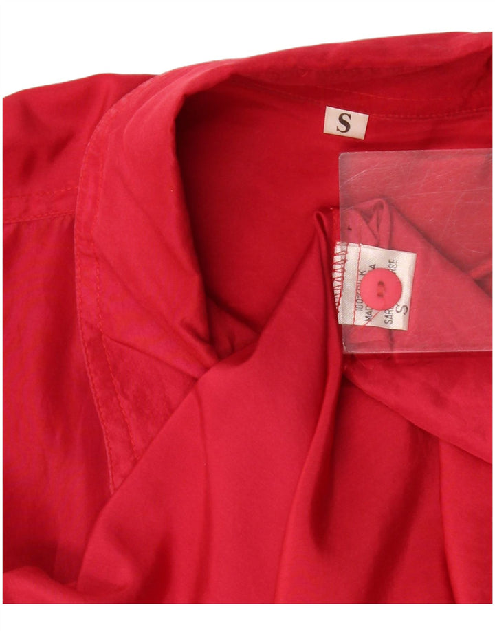 Vintage Mens Shirt Small Red Silk