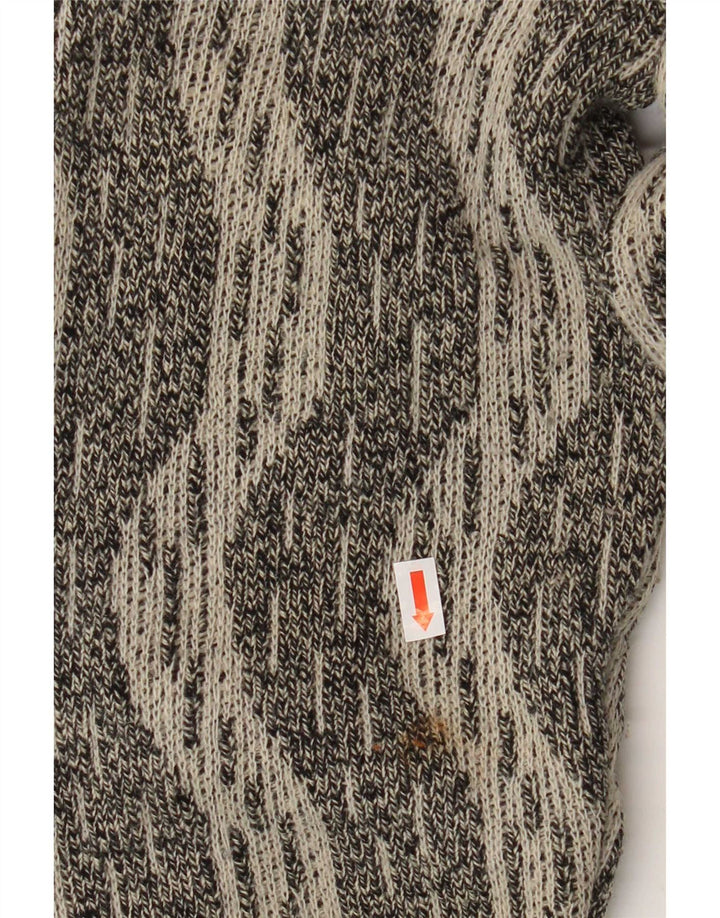 De Pletrl Mens Cardigan Sweater IT 50 Medium Grey Chevron Wool