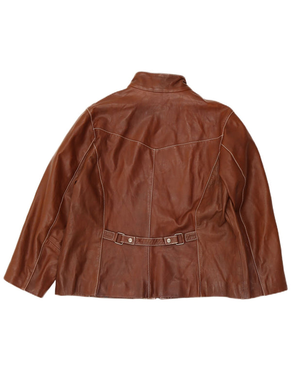 Persona Womens Oversized Leather Jacket Size 19 Small Brown Leather