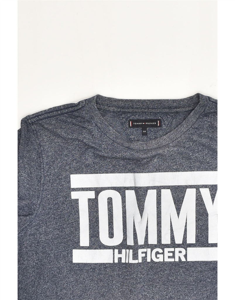 TOMMY HILFIGER Boys Graphic T-Shirt Top 13-14 Years Blue | Vintage Tommy Hilfiger | Thrift | Second-Hand Tommy Hilfiger | Used Clothing | Messina Hembry 