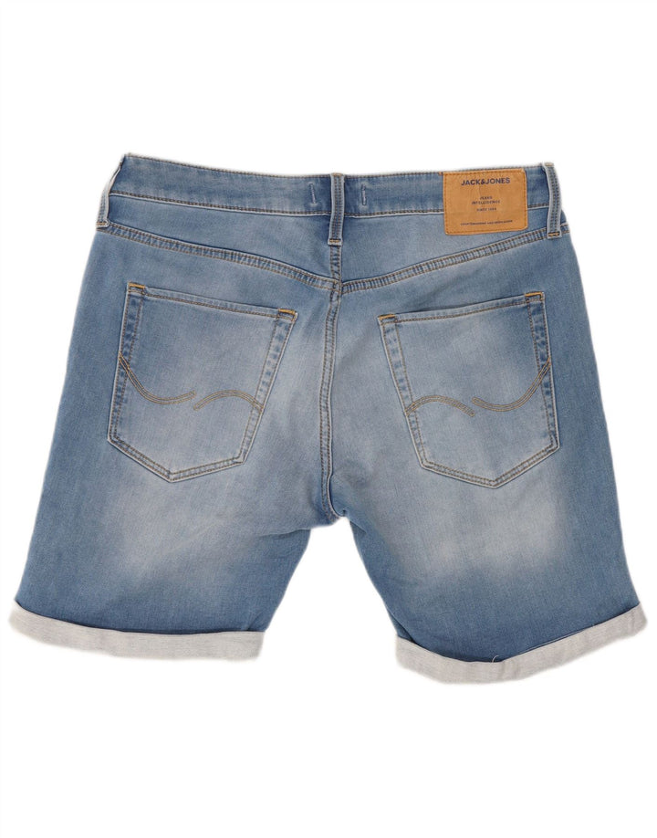 Jack & Jones Mens Denim Shorts Medium W32 Blue Cotton