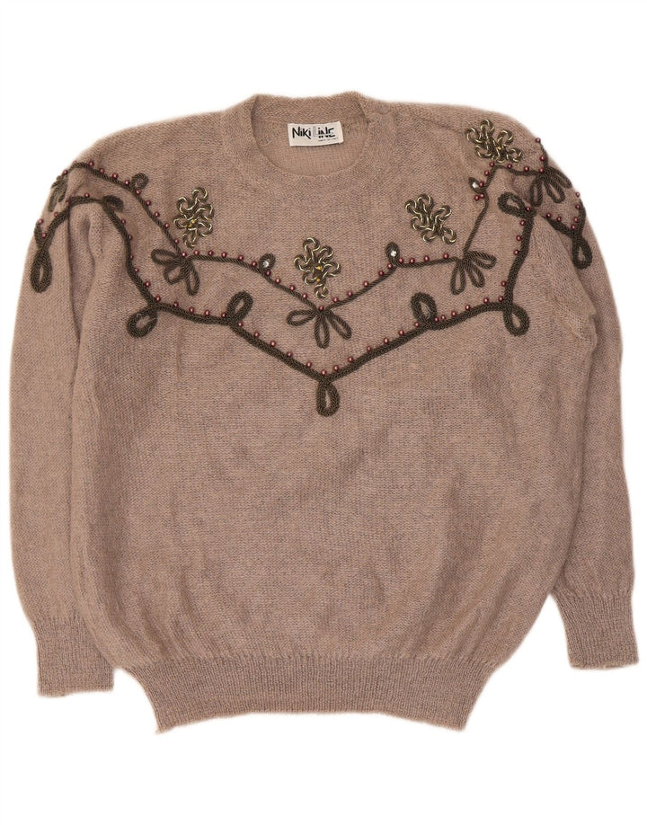 Niki Line Womens Crew Neck Jumper Sweater UK 16 Large Grey