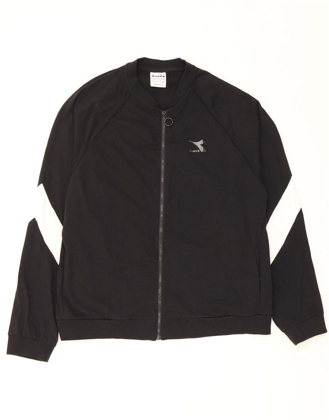 Diadora Mens Tracksuit Top Jacket XL Black Colourblock Cotton
